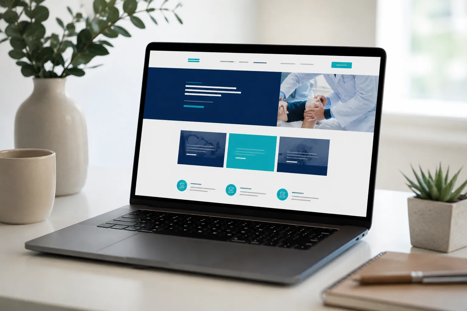 Mockup de una web médica