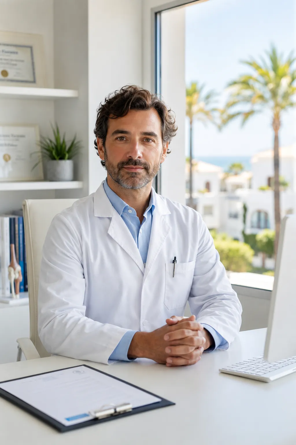 Médico especialista en su consulta